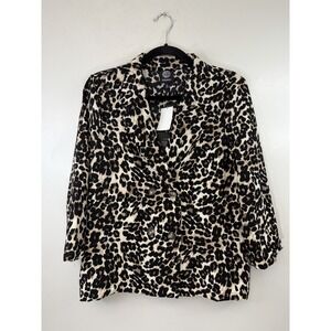 NWT‎ BOBEAU Cheetah Print Double Breasted Jacket Size L